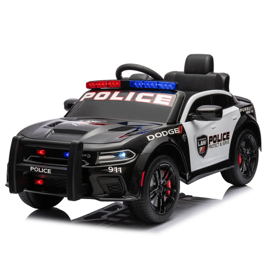 12V Dodge Police Kids Electric Ride On Sport Car W/ Remote Control - Black
