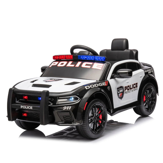 12V Dodge Police Kids Electric Ride On Sport Car W/ Remote Control - White