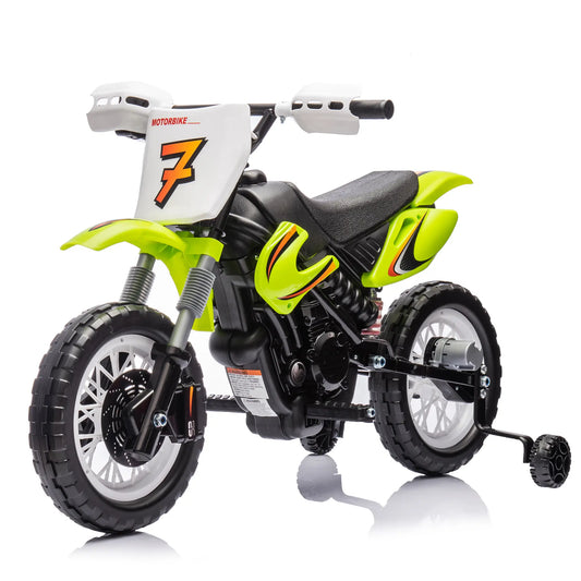 12V Kids Electric Ride On Dirt Bike - Green