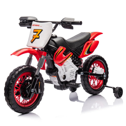12V Kids Electric Ride On Dirt Bike - Red