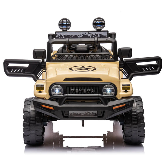 12V TOYOTA FJ Kids Electric Ride On SUV W/ Remote Control - Beige