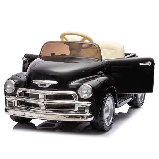 12V Vintage Chevrolet Kids Electric Ride On Sport Car W/ Remote Control - Black