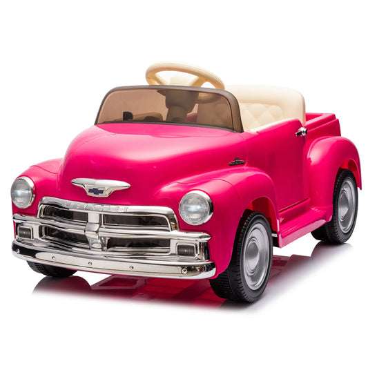 12V Vintage Chevrolet Kids Electric Ride On Sport Car W/ Remote Control - Pink