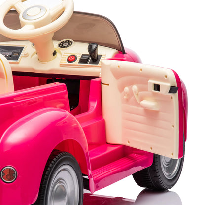 12V Vintage Chevrolet Kids Electric Ride On Sport Car W/ Remote Control - Pink