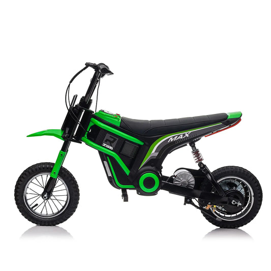 24V Dirt Master Pro Kids Electric Ride On Bike - Green