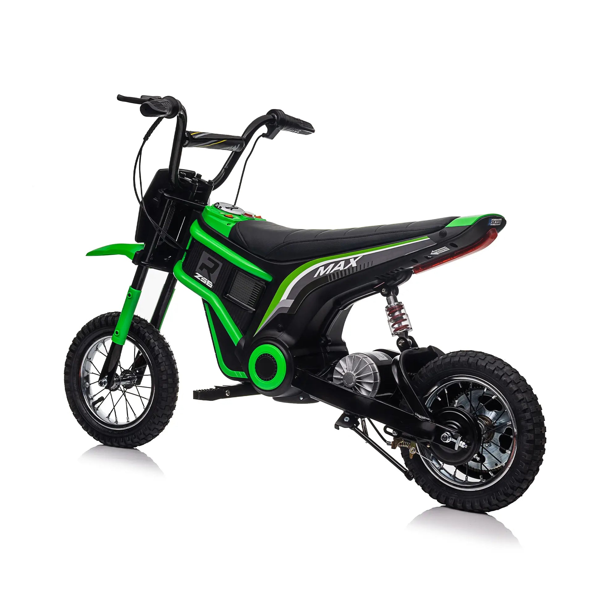 24V Dirt Master Pro Kids Electric Ride On Bike - Green