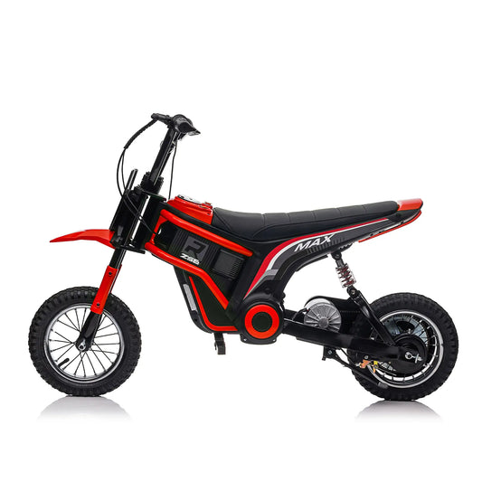 24V Dirt Master Pro Kids Electric Ride On Bike - Red