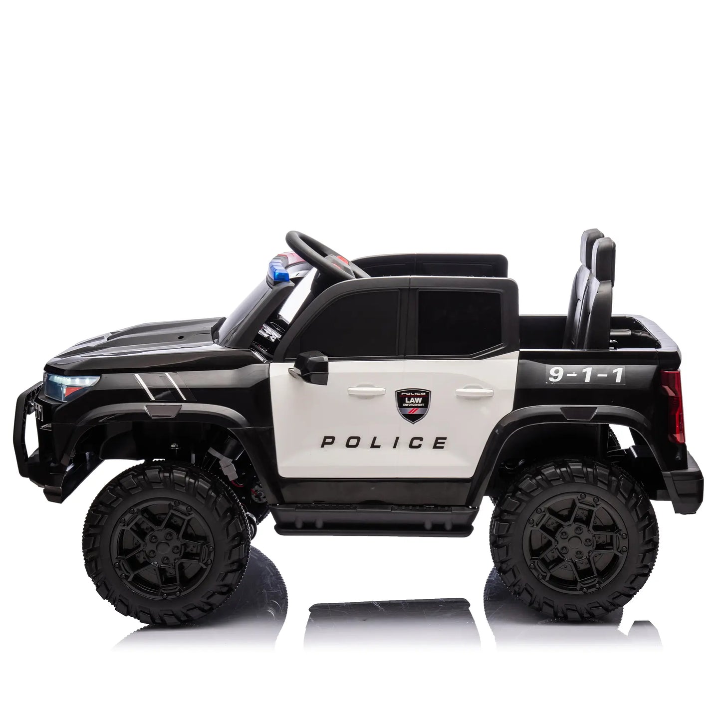24V Police Kids Electric Ride On SUV W/ Remote Control - Black