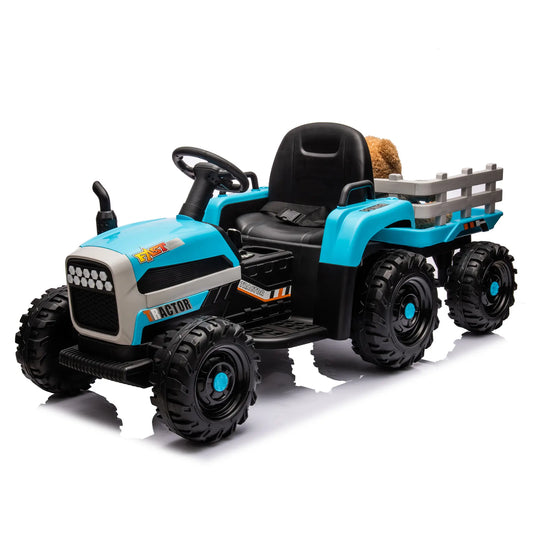24V Tractor 2.0 Electric Ride On Tough Truck W/ Remote Control - Blue