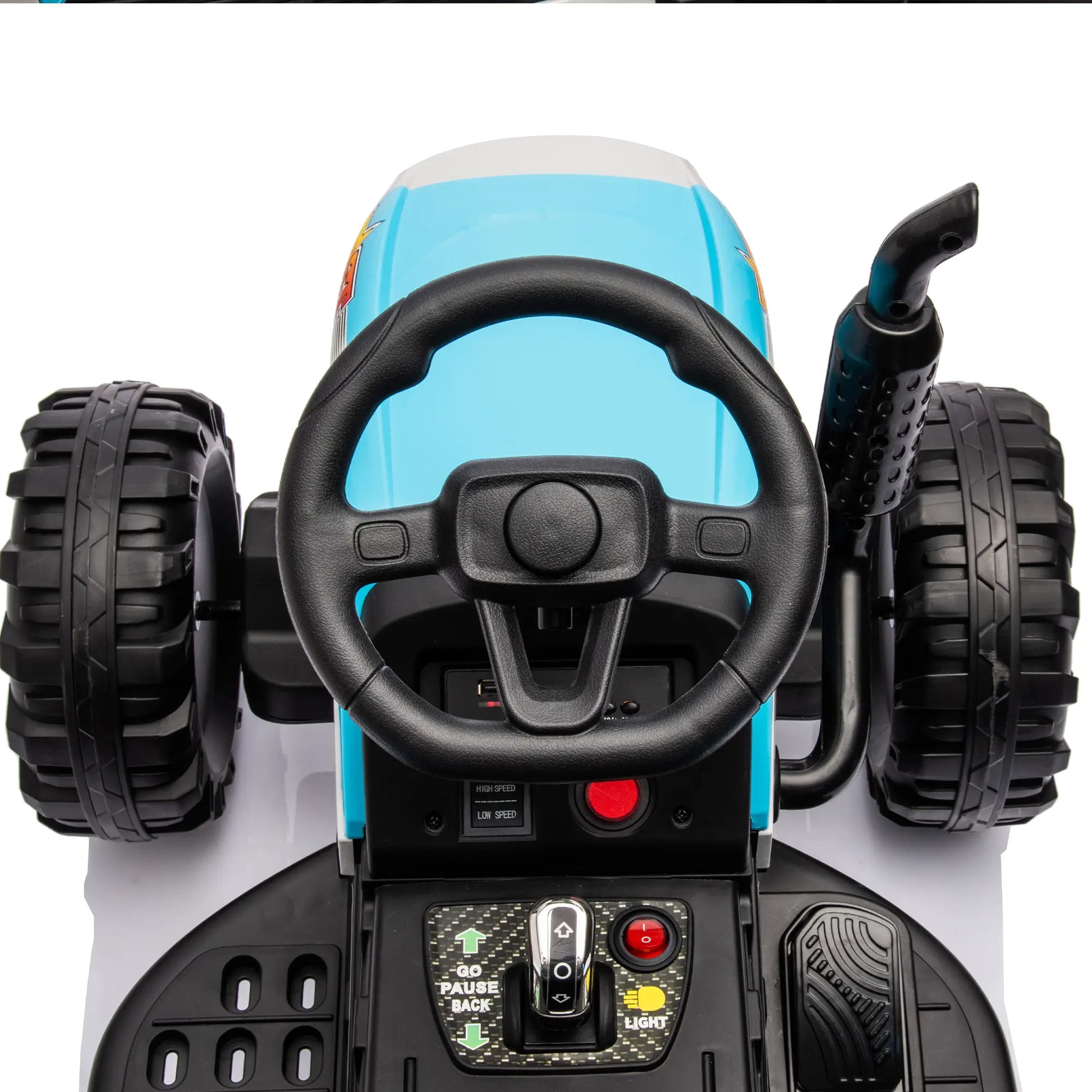 24V Tractor 2.0 Electric Ride On Tough Truck W/ Remote Control - Blue