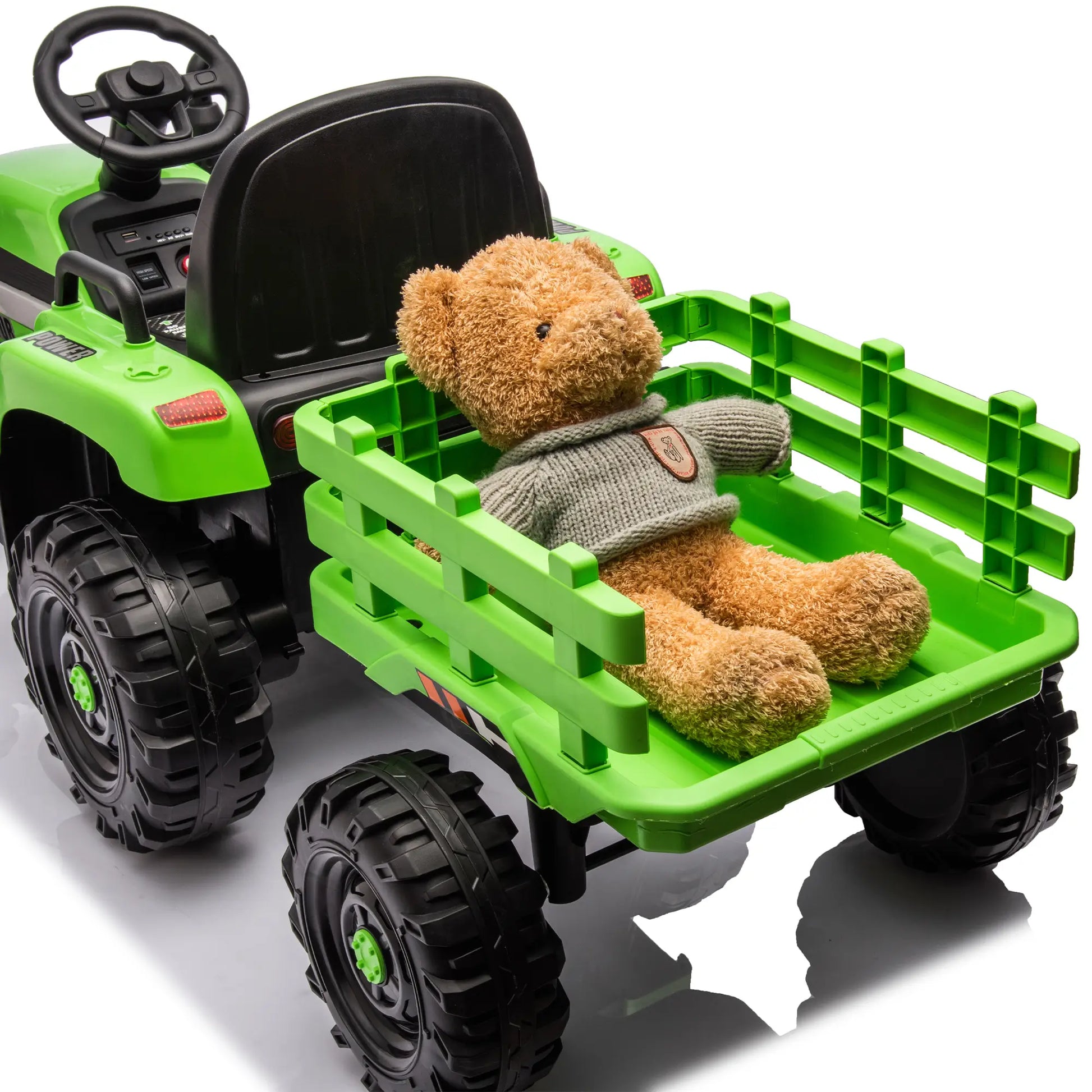 24V Tractor 2.0 Electric Ride On Tough Truck W/ Remote Control - Green