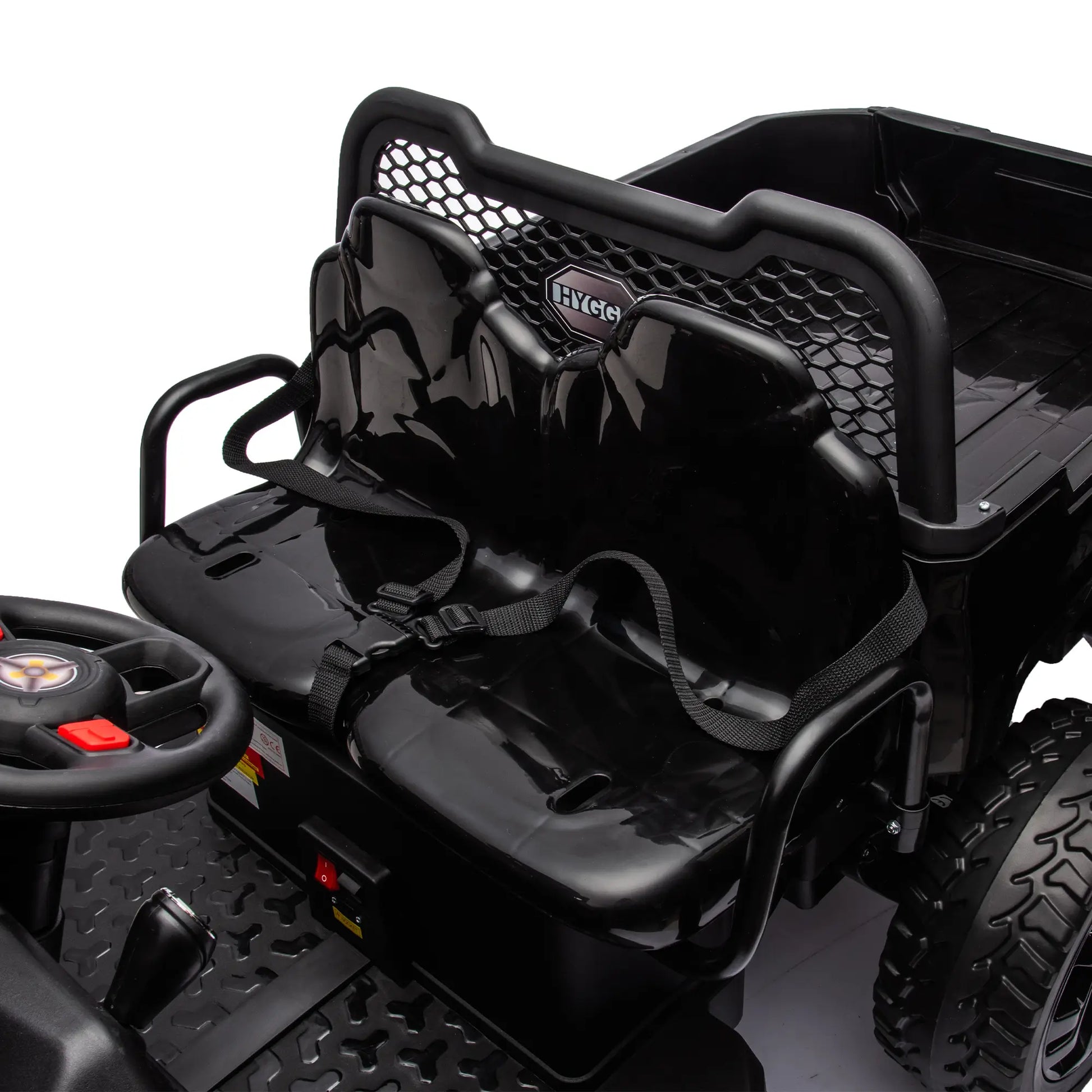 24V XXL Tough Truck Dump Bed Kids Electric Ride On UTV W/ RC - Black